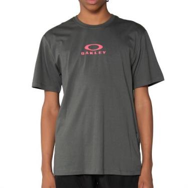 Imagem de Camiseta Oakley Bark New Masculina Cinza Escuro, Tundora, M