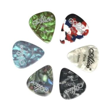 Imagem de Alice 6pcs Palhetas De Guitarra Em Celuloide 046 071 081 096 120 150mm