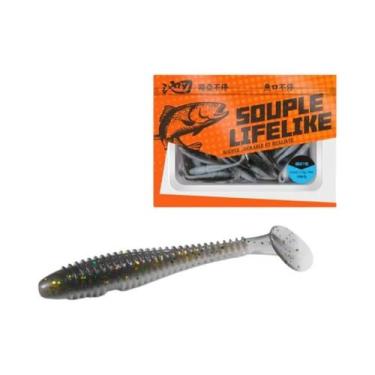 Imagem de Isca Artificial Macia Em Formato De Verme Com Cauda Em T E Anzol De Ch