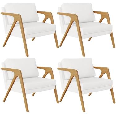 Imagem de Kit 04 Poltrona Pietra L02 Corano Branco