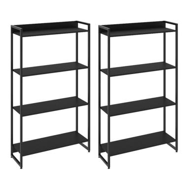 Imagem de Kit 2 Estantes Escritório 4 Prateleiras 145x80cm Onix