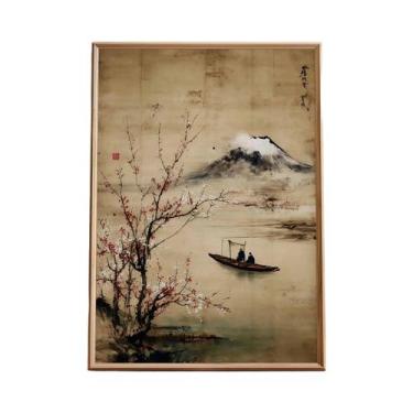 Imagem de Pôster De Arte Em Tela Estilo Asiático Com Tigre Japonês, Peixe Koi, S