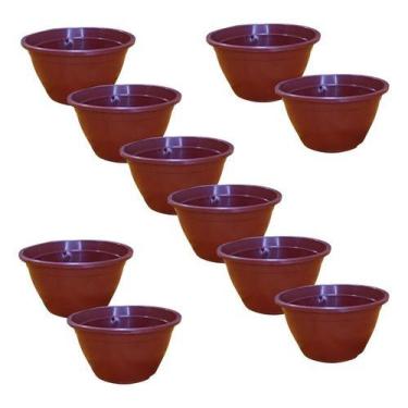 Imagem de Kit 10 Vasos Cuia 13 Marrom Rosa Do Deserto Suculenta Cactos - - Marro