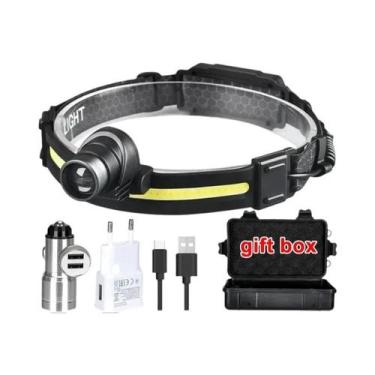 Imagem de Lanterna De Cabeça LED Com 7 Modos XPE+COB, Lanterna Sensorial Para Pe