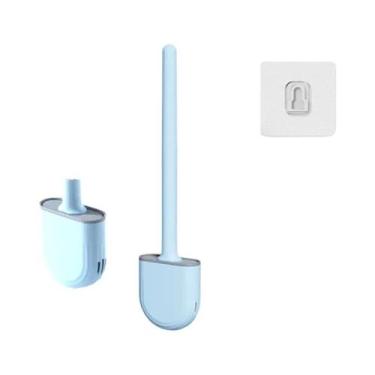 Imagem de Escova De Limpeza Para Banheiro Com Cabo Longo De Silicone E Cerdas Ma