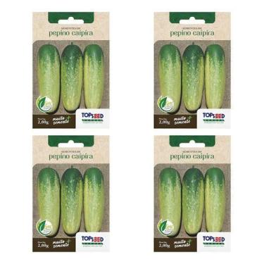 Imagem de Kit 4x Sementes De Pepino Caipira Salada Para Hortas E Mudas - Topseed
