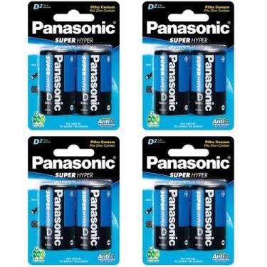 Imagem de Kit de Pilhas Panasonic Grande D Zinco Carvão Comum Original Radio Lan