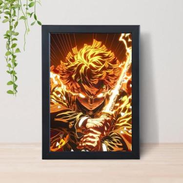 Imagem de Quadro Demon Slayer Anime A4 C/ Moldura e Vidro 04 Cor: Preto - Lomi A