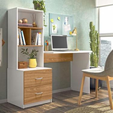 Imagem de Escrivaninha Armário Cristal com 2 Gavetas e Nichos Peternella Móveis,