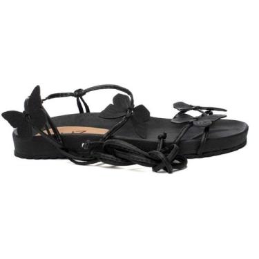 Imagem de Papete Sandália Feminina   Borboleta Amarração - NoBrand, Preto, 38