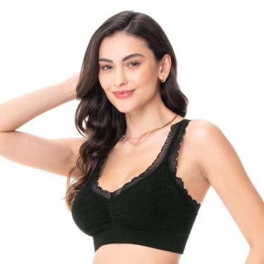 Imagem de Top Jacquard com Renda e Bojo Removível sem Costura - Zee Rucci, GG