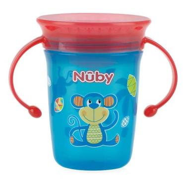 Imagem de Copo Transição Treinamento 360 Com Alça Antivazamento 240ml - Nuby, Az