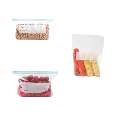 Imagem de Sacos Reutilizáveis Com Zíper, 45 Peças, Sacos Plásticos Para Armazena