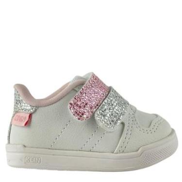 Imagem de Tênis Klin Infantil Branco Rosa Autocolante Menina 358001000-Feminino