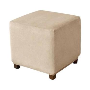 Imagem de Capa De Veludo Para Puff, Protetor De Móveis Elástico E Macio Para Puf