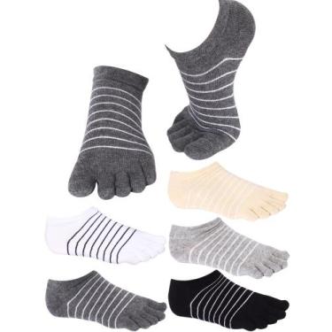 Imagem de Meias Sintege Stripe, 5 pares de decotes baixos para mulheres e menina