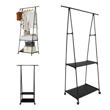 Imagem de Rack de Roupas Arara Sapateira Cabideiro Closet Guarda Roupa Movel Prateleira Aberto Rodas Atelie Quarto Kitnet