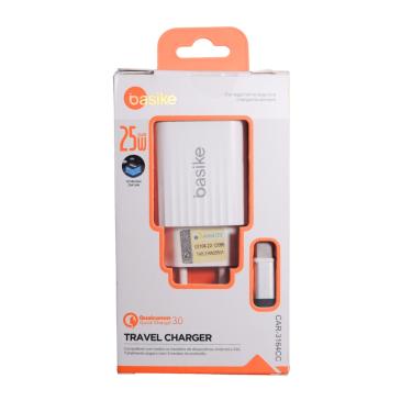 Imagem de Fonte Carregador Turbo 25W USB/C Basike Branco CAR-3164CC