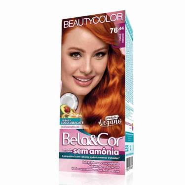 Imagem de TINTURA BELA&ampCOR KIT CREME 76.44 RUIVO NATURAL - BELACOR