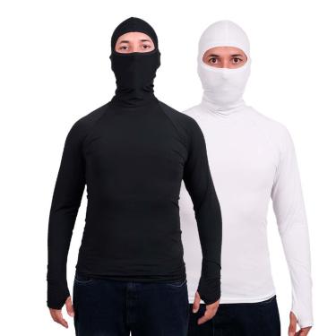 Imagem de Kit 2 Segunda Pele Térmica Touca Ninja Frio Proteção Solar-Masculino
