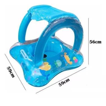 Imagem de Boia Infantil Inflável Bebê Bote  Cobertura Proteção Piscina - Inflave