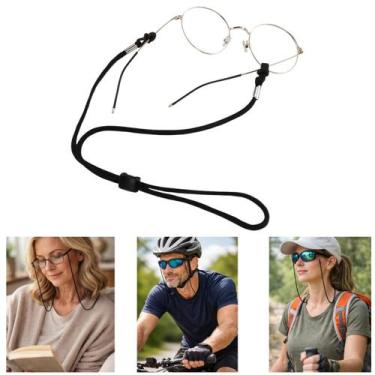 Imagem de Cordão Ajustável Prender Óculos Leitura e Sol Cordinha Nylon Corrente 