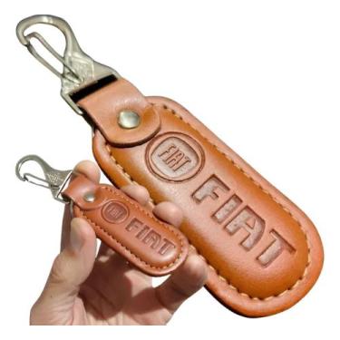 Imagem de Chaveiro Fiat Couro Metal Acessório Chave Carro Veículo Bolsa Luxo Mos