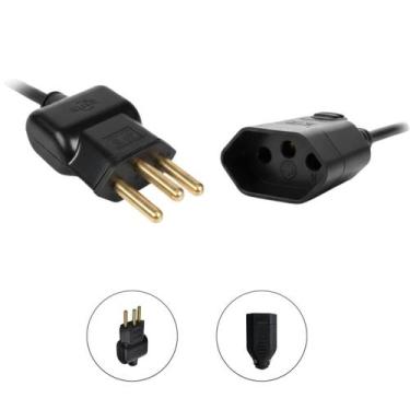Imagem de Kit Pino Femea e Pino Macho 2P + T 20A 250V Preto Ilumi