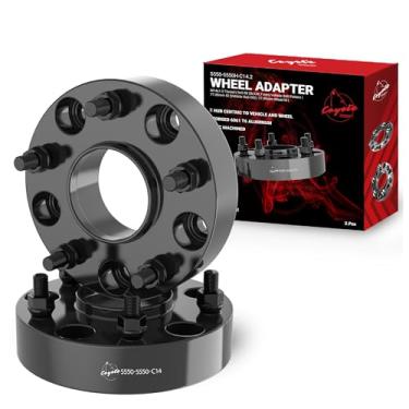 Imagem de Wheel Accessories Parts Conjunto de 2 espaçadores/adaptadores de roda centralizados de cubo - Espessura: 3,8 cm - 5 x 5,5 a 5 x 5,5 - Rosca de pino: 14 x 1,5 - Furo do cubo: 77,8 mm - 5 Lug (2 peças, 1,5 polegadas, 5 x 5,0, 14 x 1,5, 777,8 mm)