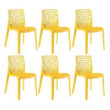 Imagem de Laraz Home Decor, Kit 6 Cadeiras Gruvyer - Amarelo