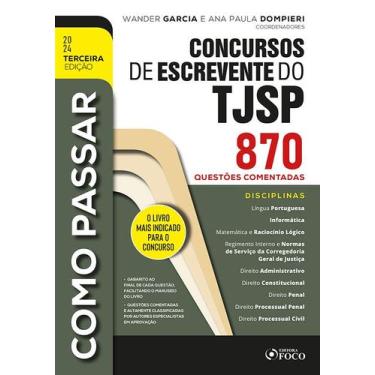 Imagem de Livro - Como Passar em Concursos de Escrevente do TJSP - 870 Questões 