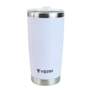 Imagem de Copo Térmico De Aço Inoxidável Com Tampa 500ml - BF Brasil, BRANCO