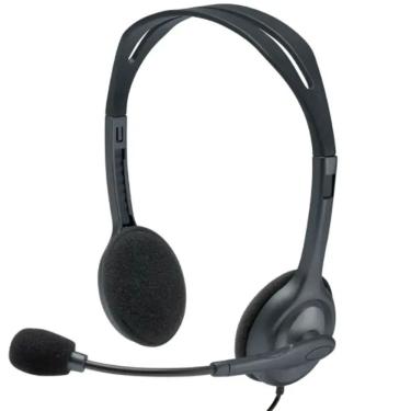 Imagem de Headset Logitech H111 para Conversas e Jogos com Som Estéreo Intenso e Microfone Giratório Conector 3,5 mm
