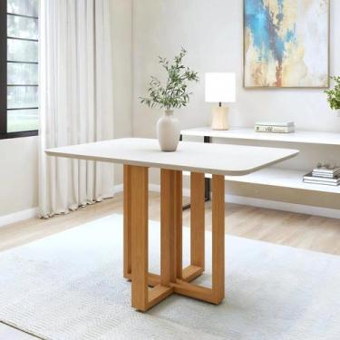 Imagem de Mesa de Jantar 4 Lugares Retangular Tampo MDF Bold - Móveis Lopas