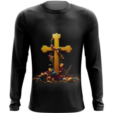 Imagem de Camiseta Manga Longa da Cruz de Jesus Igreja Fé 24 - Kasubeck Store, I