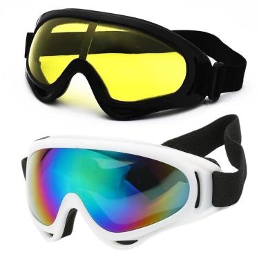 Imagem de Kit 2 Óculos Neve Esqui Snowboard Kitesurf Motocross Uv400-Unissex