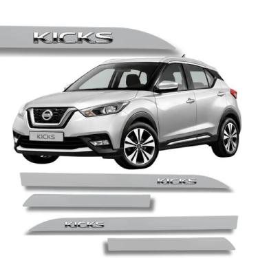 Imagem de Jogo de Friso Porta Nissan Kicks Cromado Alto Relevo Cores Protetor de
