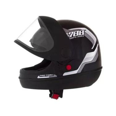 Imagem de Capacete Sport Moto 788 Preto / Branco (60) - Pro tork - Protork