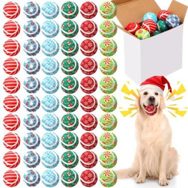 Imagem de Pacote de 60 bolas de tênis Christmas Squeaky para cães Sosation
