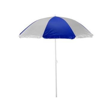 Imagem de Guarda sol azul e prata 1,80m (12) mor 003717, Branco e Azul