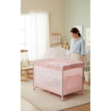 Imagem de Berço Portátil Desmontável Pink Bebê Até 15Kg Conforto - Congratulatio