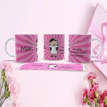 Imagem de Caneca de Porcelana 325ML Mães Estampa 46 Decorada Dia das Mães Branco