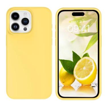 Imagem de Capa para celular GUAGUA iPhone 14 Pro Max 6,7" de silicone amarelo