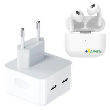 Imagem de Kit Carregador Turbo 50W + Fone Bluetooth Sem Fio + Cabo Tipo-C para S