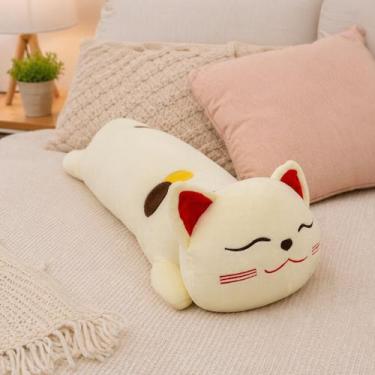 Imagem de Bicho de Pelúcia Gato Da Sorte Compridinho Manekineko Kawaii - Fofy To