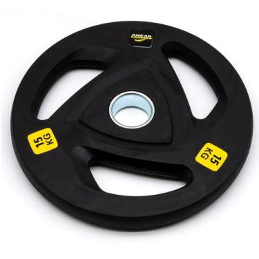 Imagem de Anilha Olímpica Polyurethane Ahead Sports com Pegada Cromada 15kg