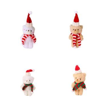 Imagem de Mini Ursos De Pelúcia De Natal 12 Peças Em Lote, Chaveiros De Animais 