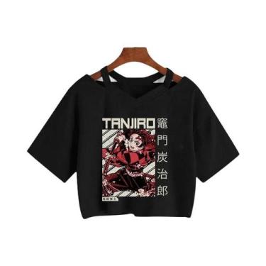 Imagem de Camiseta Feminina Demon Slayer Nezuko Kimetsu No Yaiba Crop Top Tanjir