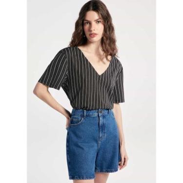 Imagem de Blusa Feminina Em Viscose Estampada - Marrom G - Hering Adulto, G