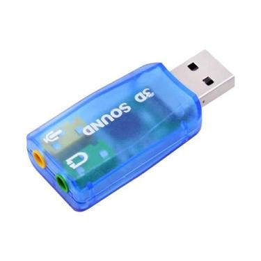 Imagem de Placa De Som USB Externa 3D Para Áudio, Adaptador De Microfone Para He